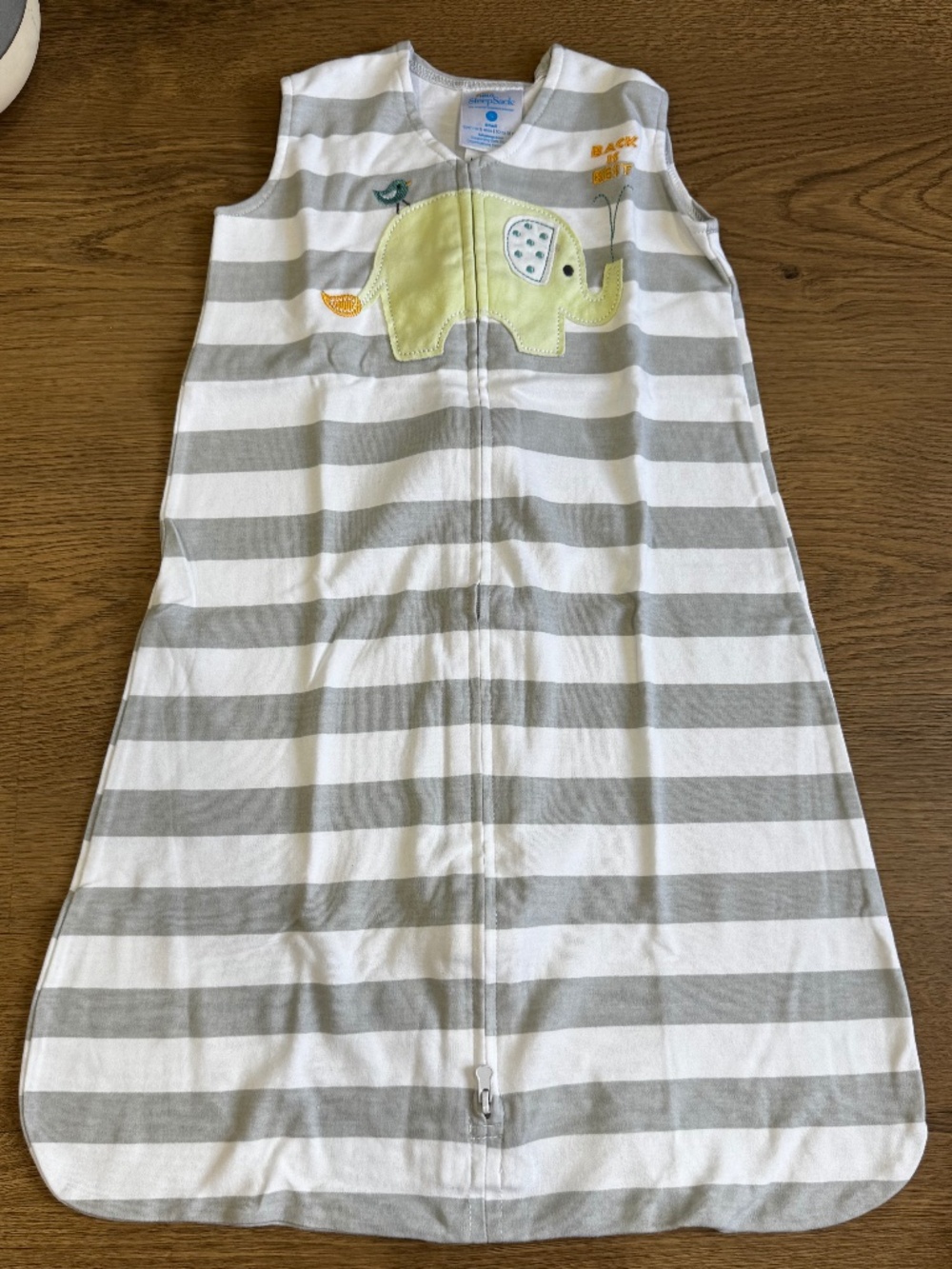HALO SleepSack Baby S 0-6M Gray Stripe Elephant Wearable Blanket